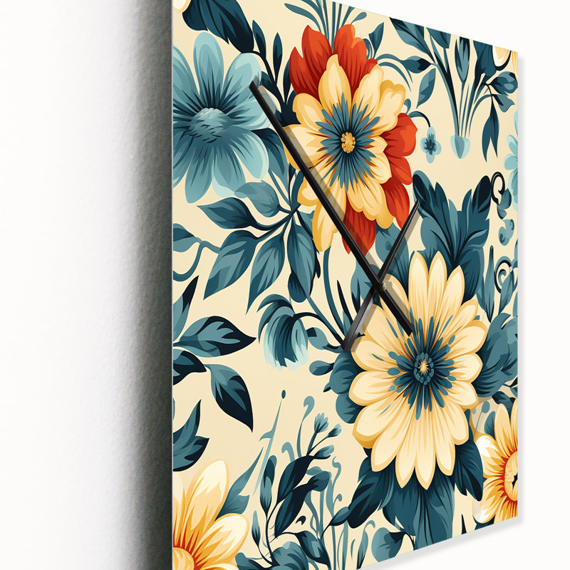 Jamieann - Horloge murale moderne florale, Moyen