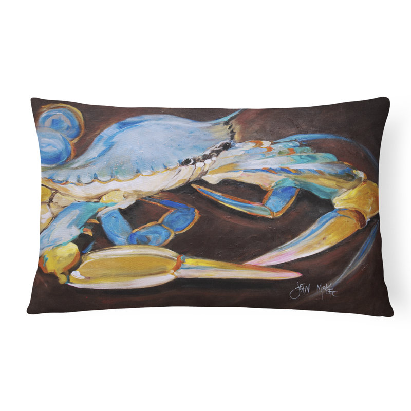 Coussin intérieur/extérieur bleu/brun crabe