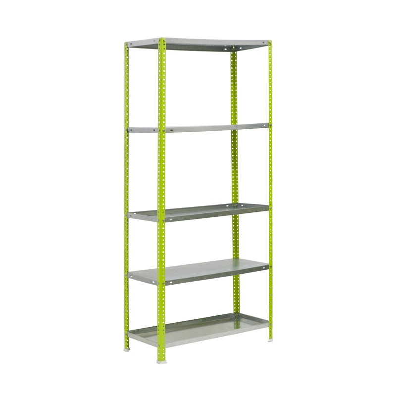 Upper Vobster 90 cm W Steel Adjustable Height Shelving Unit, 180cm H x 90cm W x 30cm D, Green/Grey