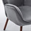 Fauteuil à oreilles de style Mid-Century moderne, fauteuil capitonné en tissu de polyester avec pieds évasés en bois massif pour le bureau de la chambre à coucher et du salon-133095079-133095081
