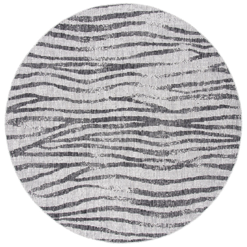 Nurgul Performance Animal Print Indoor/Outdoor Area Rug, Round 6'7"