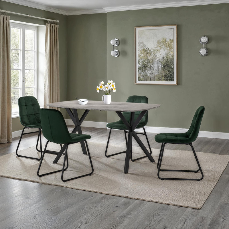 Wyarno 4 - Person Dining Set, Emerald Green
