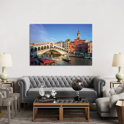 Rialto Bridge on the Grand Canal, Venice 1 Piece Wrapped Canvas Wall Art