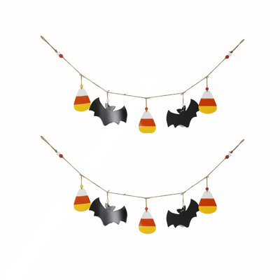 Set of 2, 47.5x7 Halloween Garlands for Festive Wall Decor for Adding a Spooky Touch to Your Home