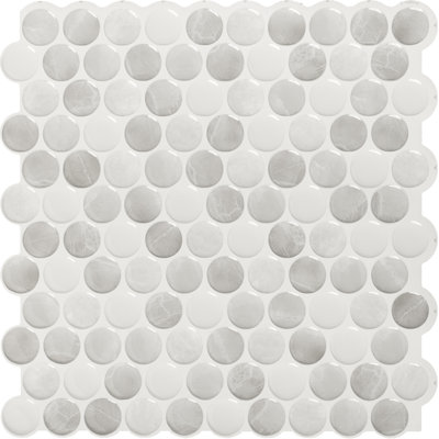 Peel and Stick Gel Backsplash Tile Penny 9" x 9"