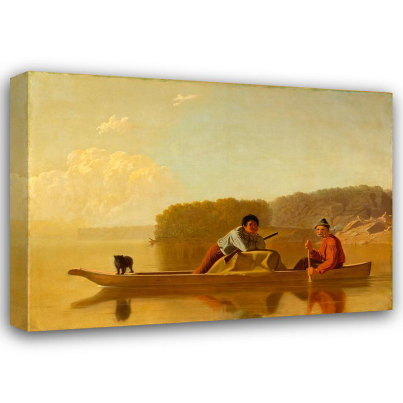 «The Trappers’ Return »par George Caleb Bingham - Art mural sur toile tendue avec châssis, H 24 po x l 17 po