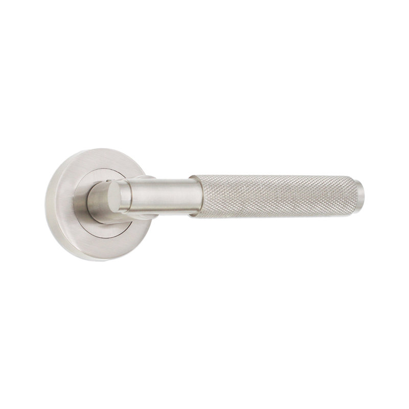 Connaught Knurled Lever on Rose Satin Nickel