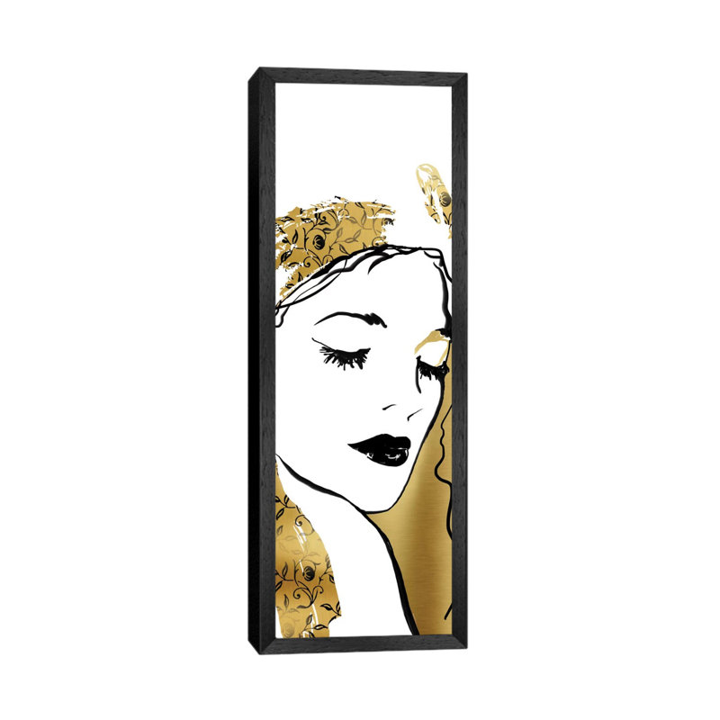 Fashion Girl I by Carol Robinson - Panoramic Print on Canvas, 30.48 cm H x 91.44 cm W, Black Framed