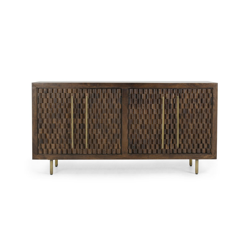 Abshire 76 in. W Solid Wood Sideboard, Brown