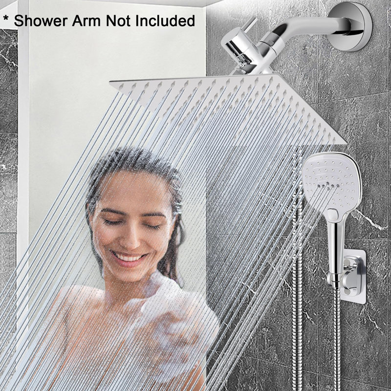 12-Inch Shower Set With Hose, Chrome Finish