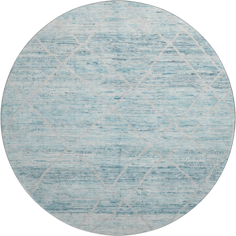 Premium Machine Washable Honig AMF1658 Diamonds Rug, Round 8'