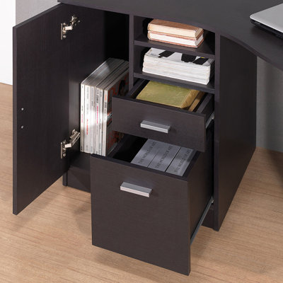 Bureau classique avec tiroirs et armoire