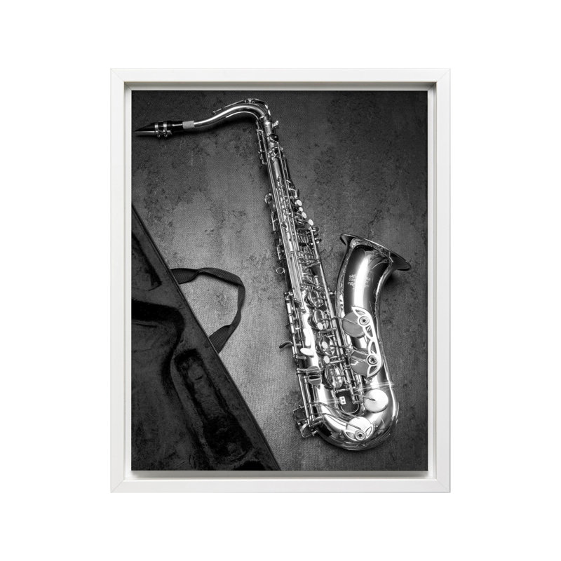 Photographie de saxophone, Canvas, White Framed, 08"H x 10"W
