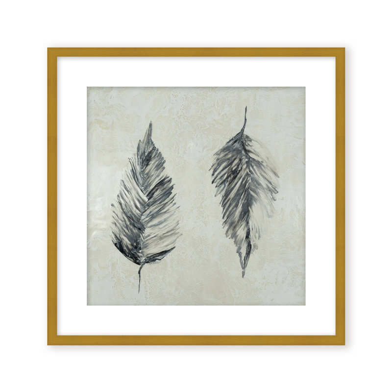 Nature Inspired "Silver Foliage" Canvas Wall Art By , 12" H x 12" W x 1.125" D, Framed Matted Print, Black