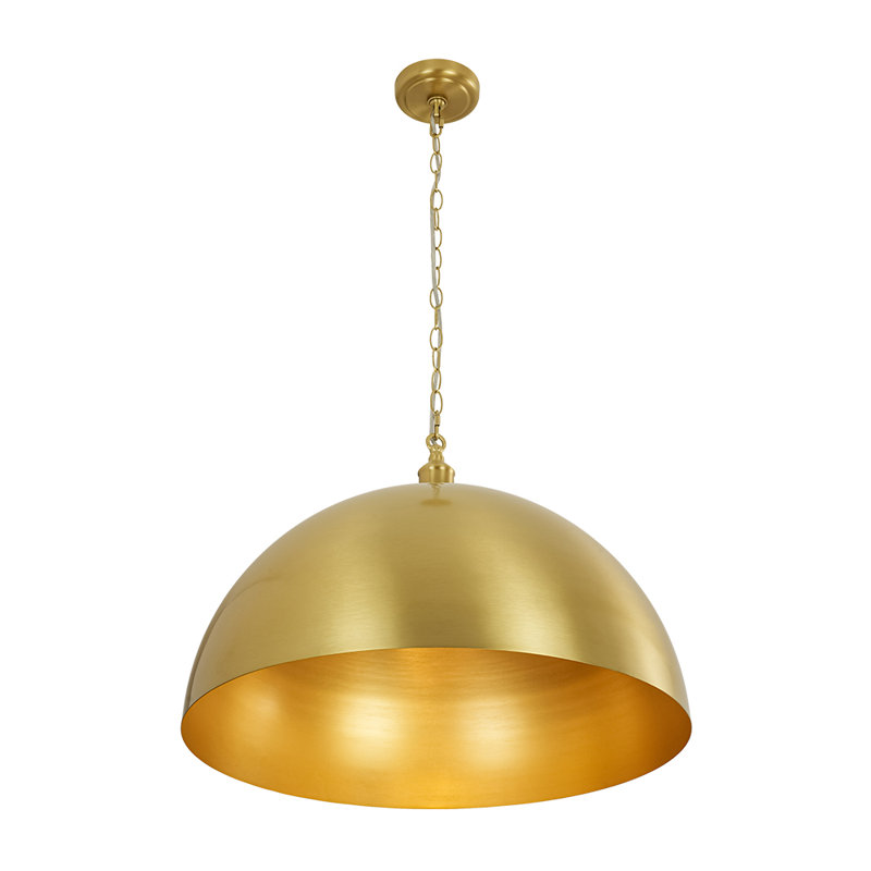 1-Light Dome Single Pendant, 16.1" H x 23.6" W x 23.6" D