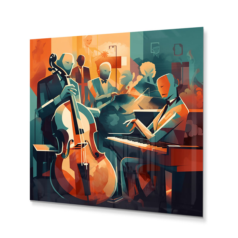 Performance musicale au club I - Impression sans cadre sur métal, H 16 po x l 16 po x P 1 po