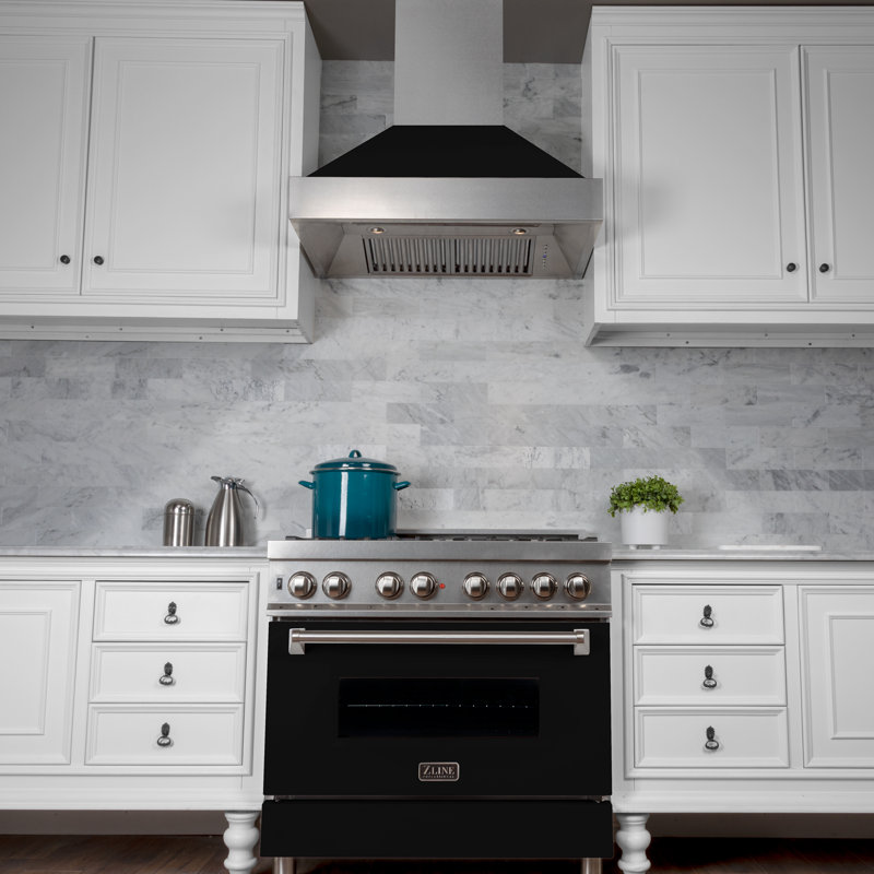 30" Fingerprint Resistant Stainless Steel Range Hood with Fingerprint Resistant Shell (8654SN-30), Black Matte