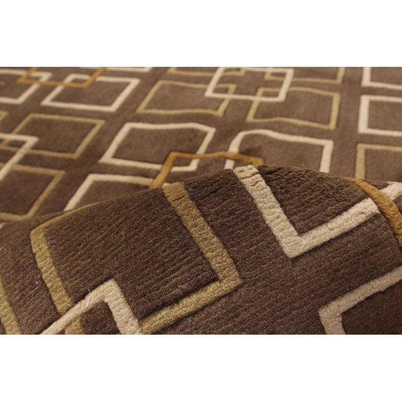 Brienne One-of-a-Kind 5'5" X 7'7" 2010s Wool Area Rug in Brown