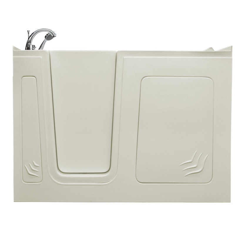 Aspen 60'' x 32'' Soaking Acrylic Bathtub with Faucet, Biscuit, Right