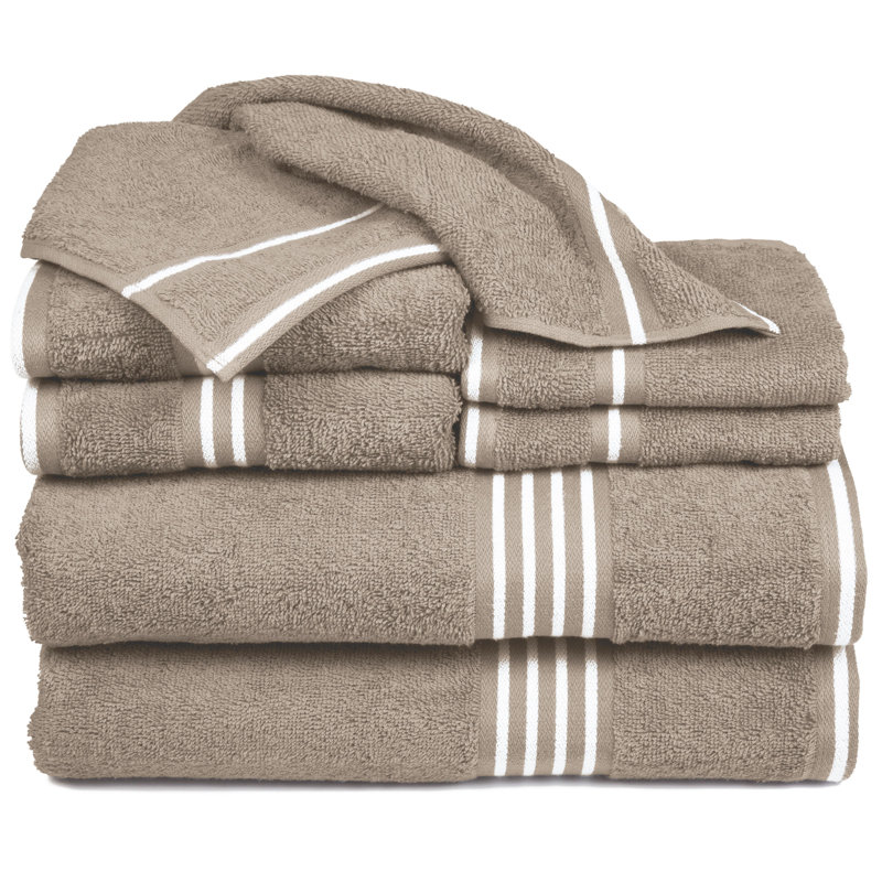 Ensemble de serviettes 8 pièces - Accessoires de salle de bain en coton avec 2 serviettes de bain, 2 serviettes à main, 2 débarbouillettes et 2 serviettes à doigts par Lavish Home