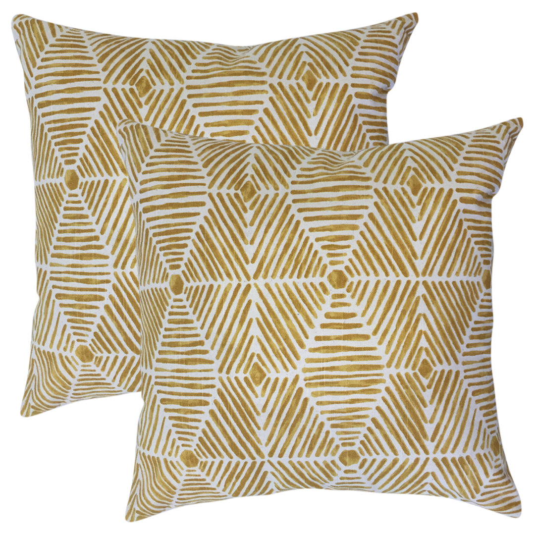 Geometric Cotton Throw Pillow (Set of 2) The Pillow Collection 