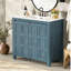 Grande armoire de salle de bain fabriquée à la main avec finition vieillie et lavabo en céramique, parfaite pour un décor rustique et élégant