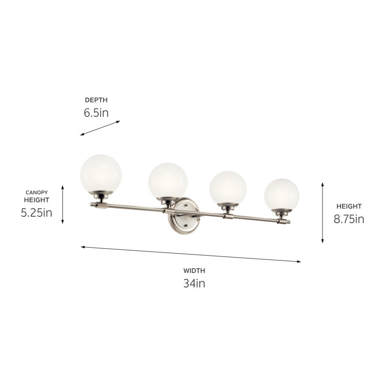 Tomasita 4 - Light Dimmable Vanity Light, Polished Nickel