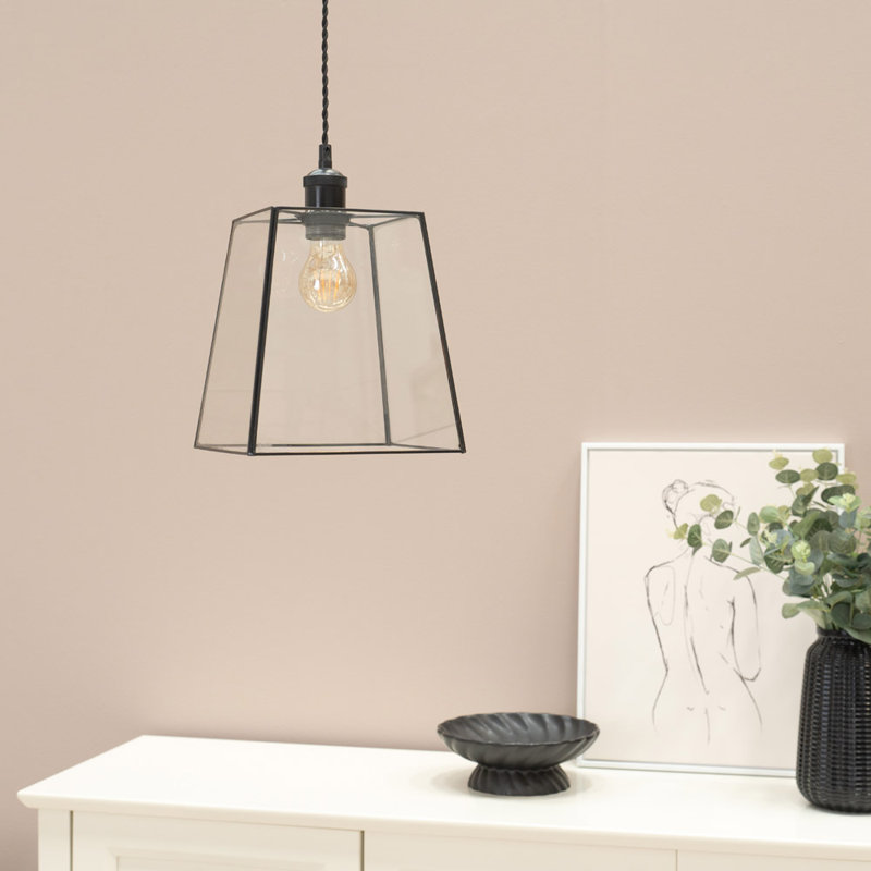 19cm H Glass Square Lamp Shade ( Clip On ), Chrome