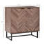 Buffet buffet, armoire de cuisine à double porte à chevrons, armoire d'appoint avec tablette réglable, noyer