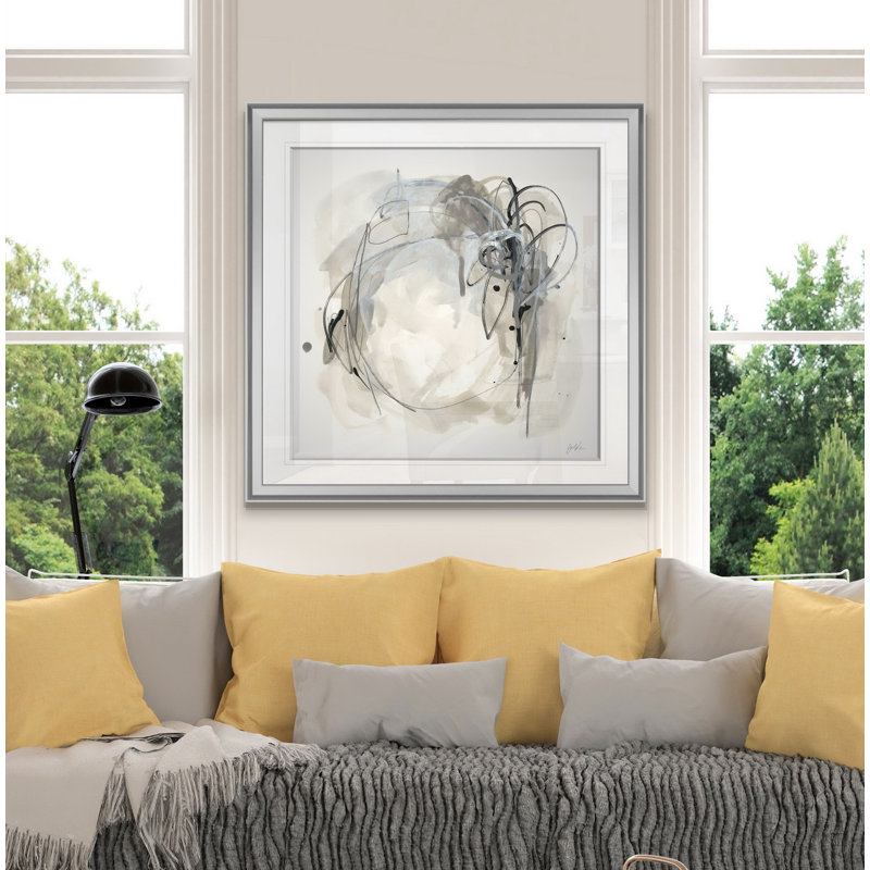 « monochrome diaspora i », peinture, H 26 po x l 26 po x P 1,5 po, Cadre argenté