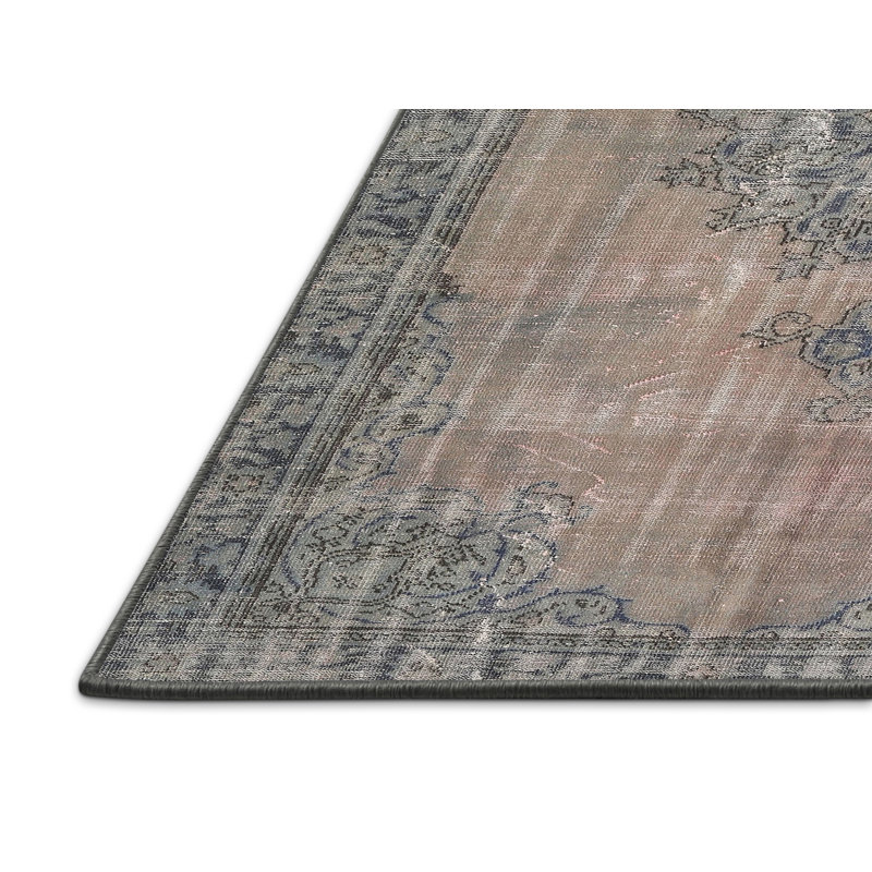 Tapis brun clair/bleu clair traditionnel, Rectangle 2 pi x 4 pi