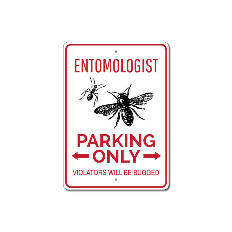 Enseigne entomologiste en aluminium, H 10 po x l 14 po x P 0,04 po