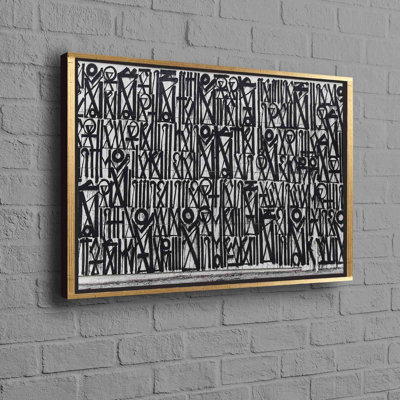 Retna Inspired American Graffiti Poster in Street Art Abstract Canvas Print for Modern Wall Decor