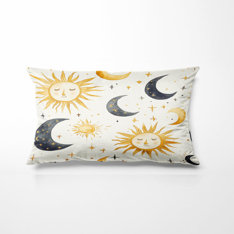 Coussin Boho - Coussin Starburst Sun Moon, H 12 po x l 20 po