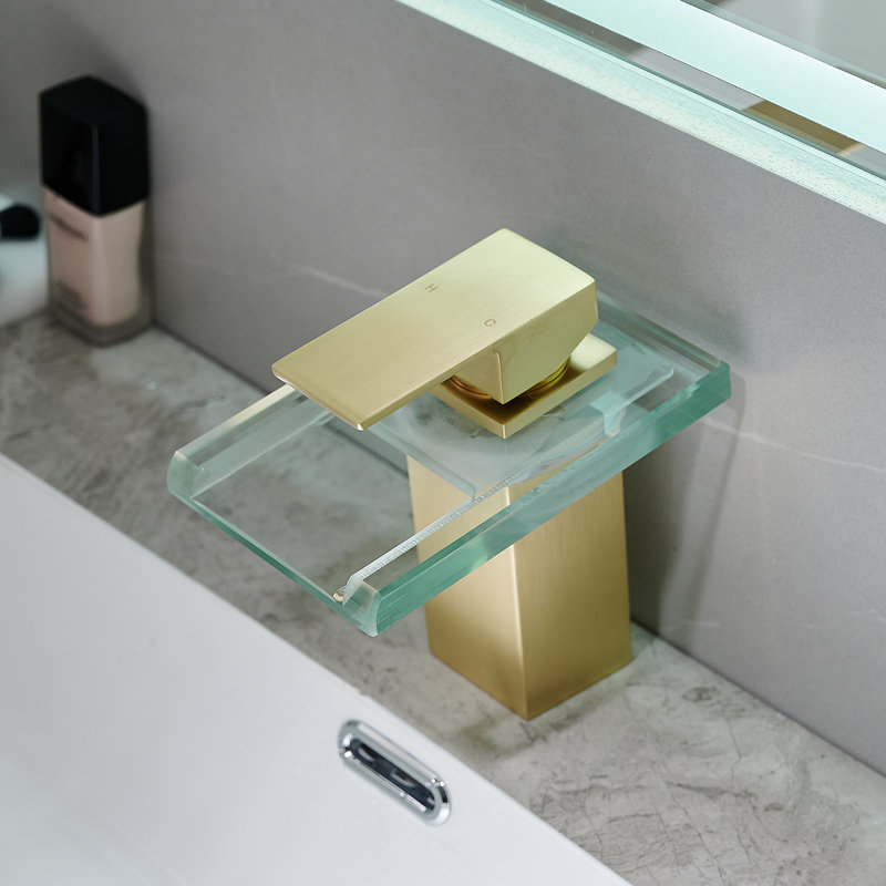 Single-Hole Bathroom Faucet, Brushed Gold