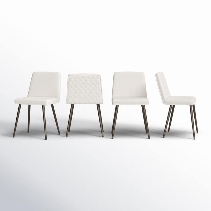 Chaise parsons rembourrée en velours gris clair Bledar