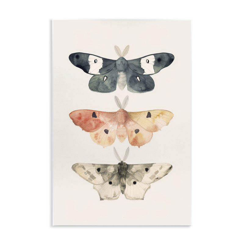 «Watercolor Moth Trio» par Petal Prints Design, H 15 po x l 10 po