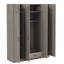 Garde-robe à 4 portes avec 1 tiroir et armoire supérieure, conception moderne pour beaucoup de rangement et peu d'espace-800278645