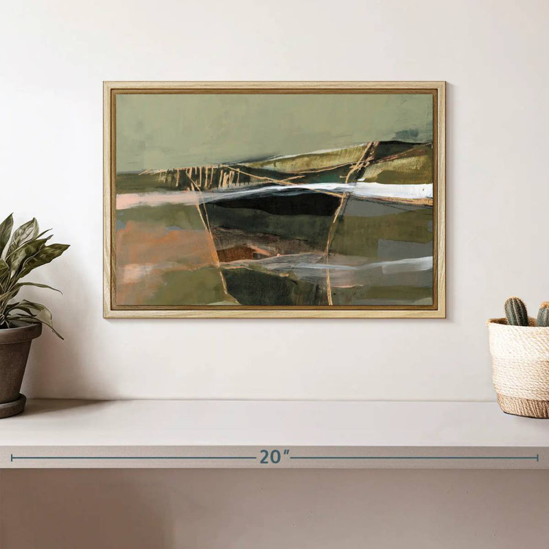 Horizon réfracté I, Cadre flottant en bois naturel, 13 po x 9 po