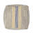Western Handcrafted Fabric Pouf, Beige Blue