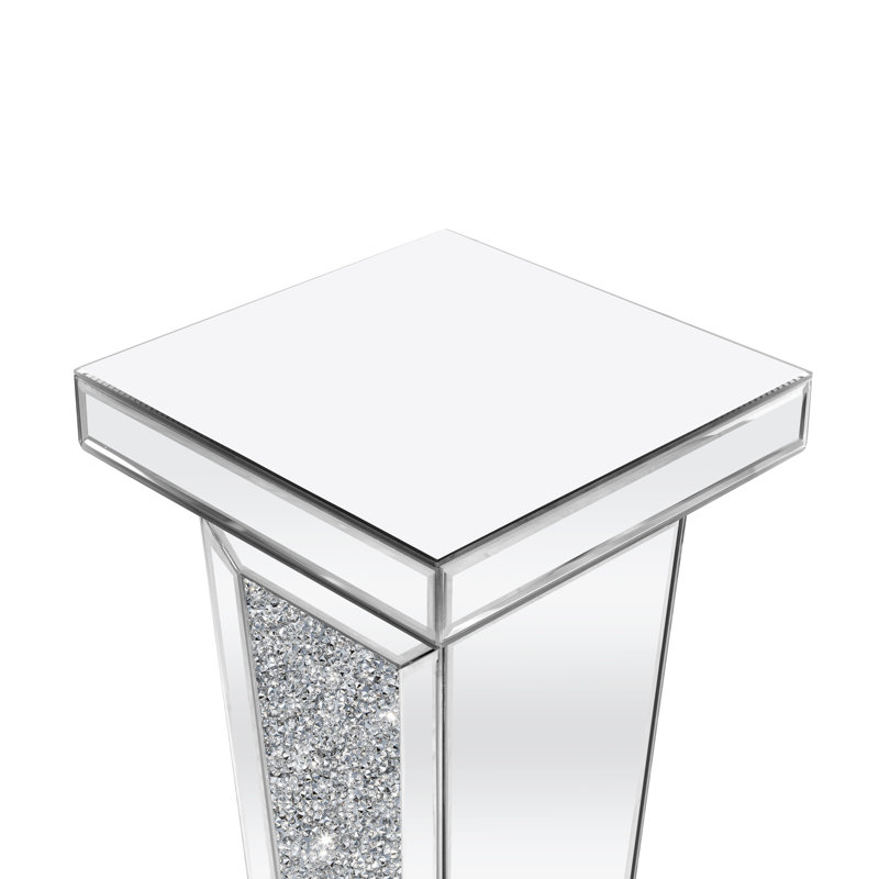 Ensemble de 2 tables de bout en verre à miroir