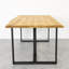 Farnhamville Oak Solid Wood Top Metal Base Dining Table-501883513