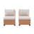 Outdoor Patio Sofa With Cushions (set Of 2)