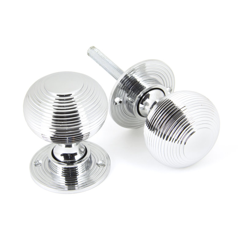 Beehive Passage Door Knob, Polished Chrome