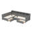 Wooden L-Shaped Twin-Size Day Bed Frame For Two, Equipped With 3 Drawers Of Storage And A Bookshelf, Ideal Corner Bed For Bedroom-380649293