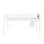 Lit mezzanine simple blanc avec escalier et tableau noir - bois massif pour une chambre à coucher élégante, structure en pin, glissade, plaisir