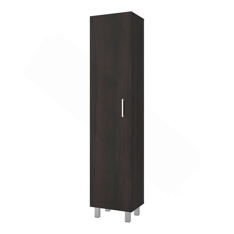 Armoire de rangement autoportante avec tablettes de rangement internes, grande porte simple, 4 tablettes intérieures, poignée et pieds en métal