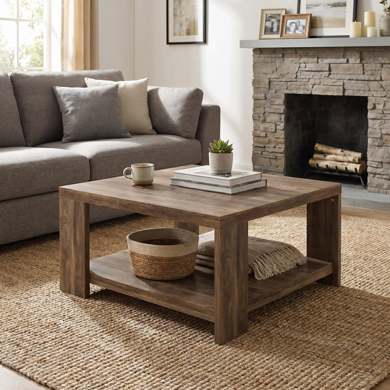 Table basse carrée 31 "avec rangement Caomhan Basilico, Brun