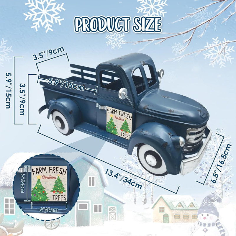 Décoration de camion de ferme rétro bleu