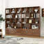 Bibliothèque de 70,87 po de hauteur avec 10 cubes et 3 portes, bibliothèque à 4 niveaux, bibliothèque ouverte avec armoire, rangement à cubes moderne pour le salon et le bureau